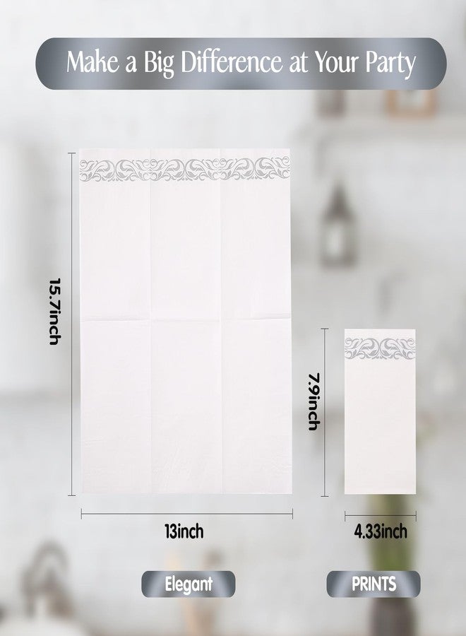 Vplus 200 Pack Paper Napkins Guest Towels Disposable Premium Quality 3-ply Dinner Napkins Disposable Soft, Absorbent, Perfect for Kitchen, Wedding, Parties, Dinners or Events(Silver) - Image 3